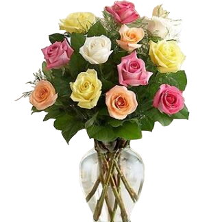 15 multi-colored roses | Flower Delivery Tula