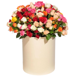 Mixed roses in a hatbox | Flower Delivery Tula