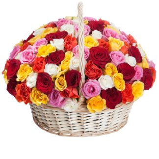 51 colorful roses in the basket | Flower Delivery Tula